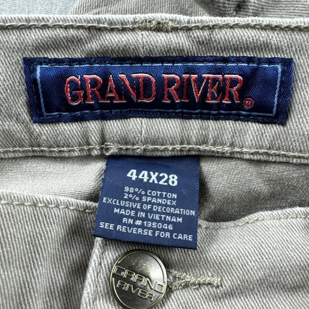 Grand River Jeans Mens 44x25 Beige Denim Pants Stretch Regular Straight Fit READ